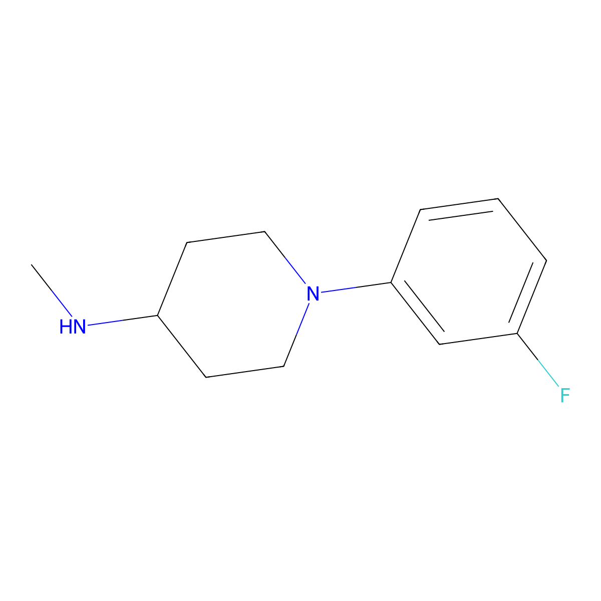 1-(3-fluorophenyl)-N-methylpiperidin-4-amine molecular structure, CAS 1096806-70-0