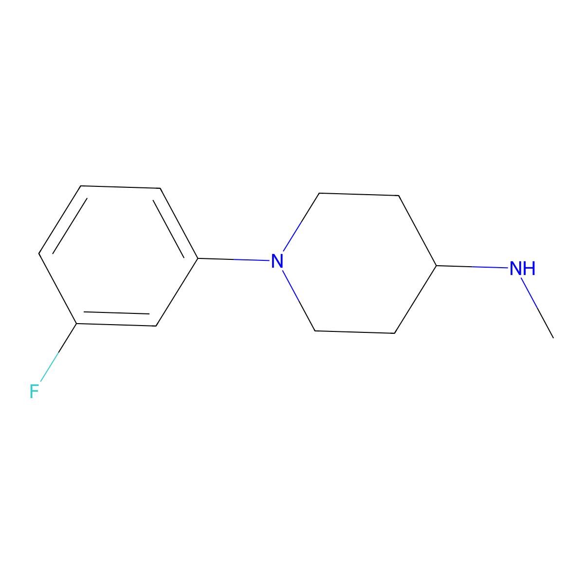 1-(3-fluorophenyl)-N-methylpiperidin-4-amine molecular structure, CAS 1096806-70-0