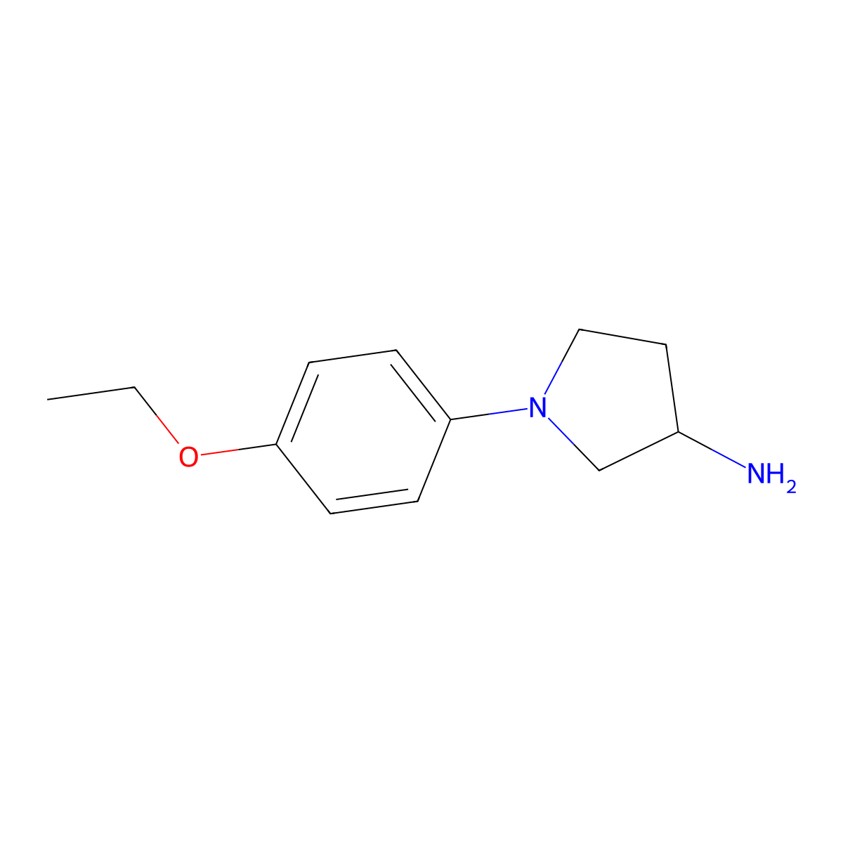 1-(4-Ethoxyphenyl)pyrrolidin-3-amine molecular structure, CAS 1096806-84-6