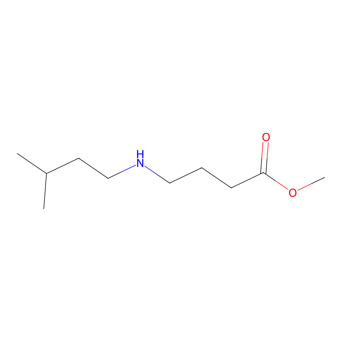 Methyl 4-[(3-methylbutyl)amino]butanoate molecular structure, CAS 1096809-03-8