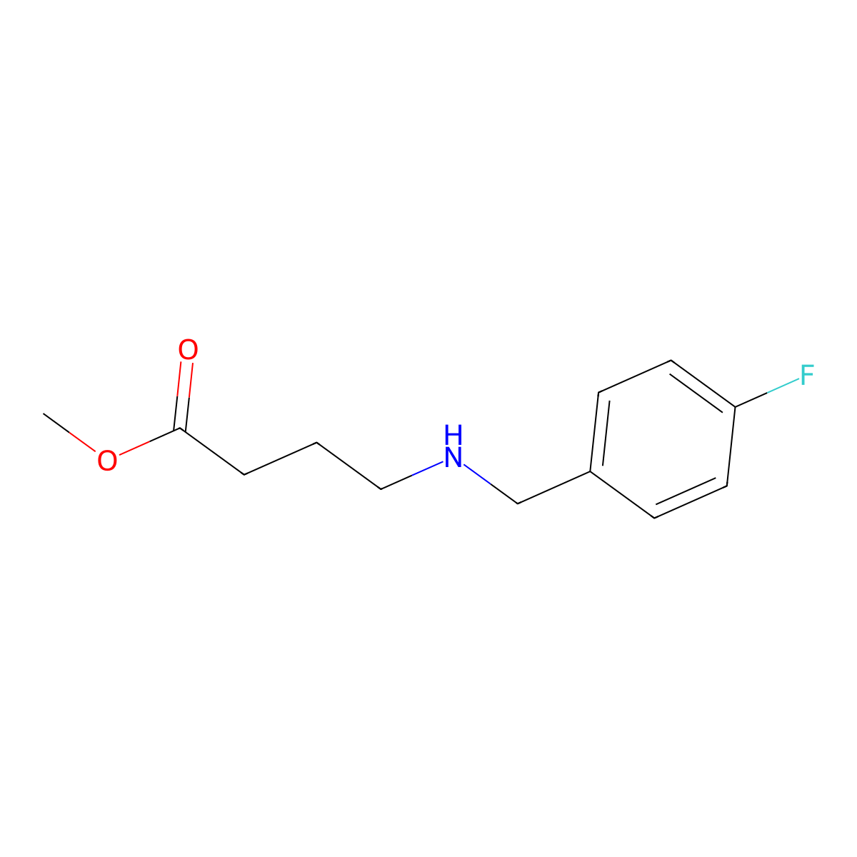 Methyl 4-{[(4-fluorophenyl)methyl]amino}butanoate molecular structure, CAS 1096809-04-9