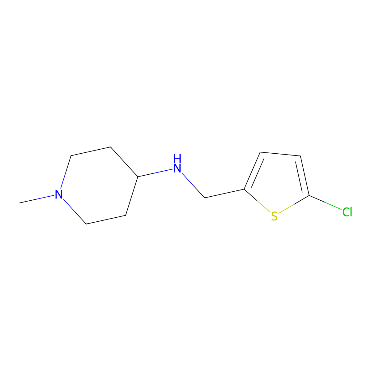 N-[(5-chlorothiophen-2-yl)methyl]-1-methylpiperidin-4-amine molecular structure, CAS 1096809-17-4