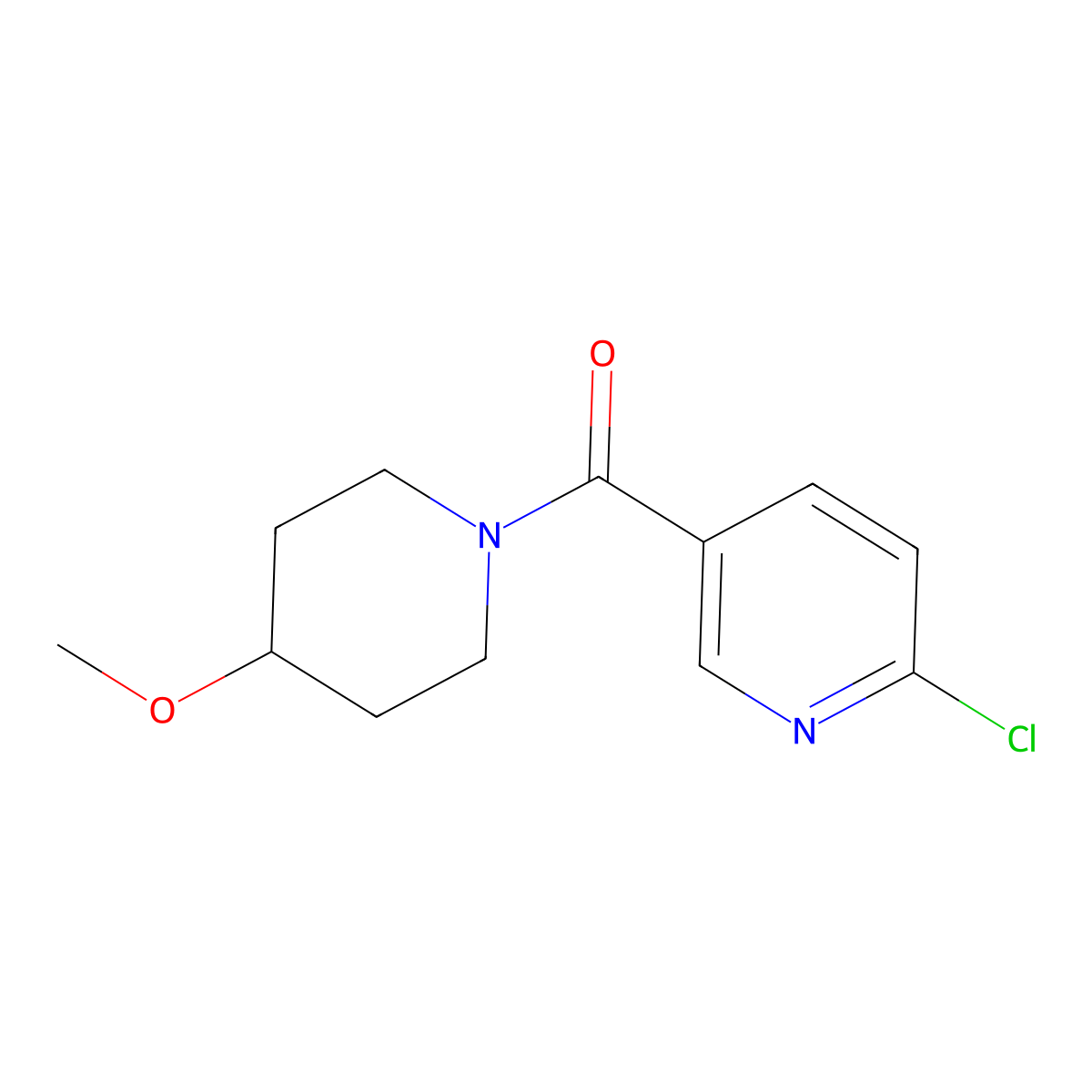 (6-Chloropyridin-3-yl)(4-methoxypiperidin-1-yl)methanone molecular structure, CAS 1096809-42-5