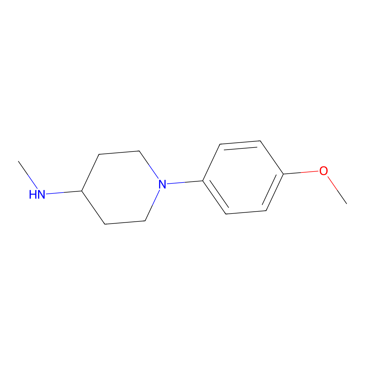 1-(4-methoxyphenyl)-N-methylpiperidin-4-amine molecular structure, CAS 1096810-46-6