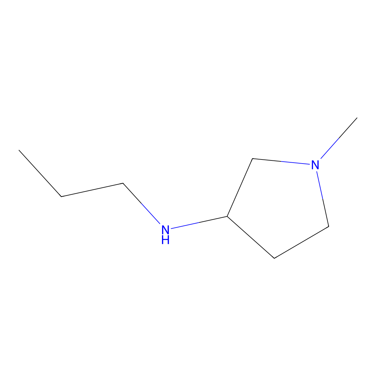1-methyl-N-propylpyrrolidin-3-amine molecular structure, CAS 1096810-56-8