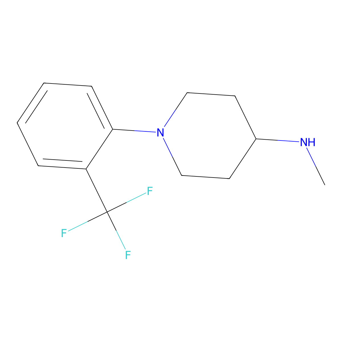 N-methyl-1-[2-(trifluoromethyl)phenyl]piperidin-4-amine molecular structure, CAS 1096810-82-0
