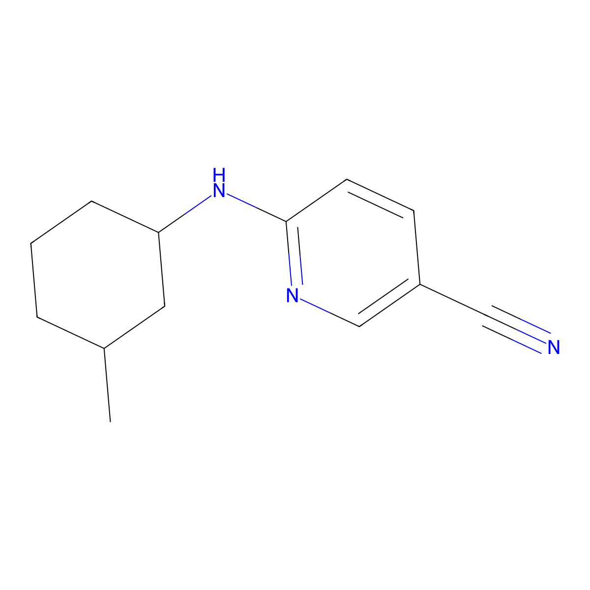 6-[(3-Methylcyclohexyl)amino]pyridine-3-carbonitrile molecular structure, CAS 1096814-36-6