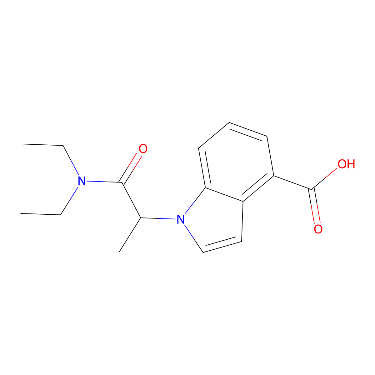 1-[1-(diethylcarbamoyl)ethyl]-1H-indole-4-carboxylic acid molecular structure, CAS 1096815-25-6