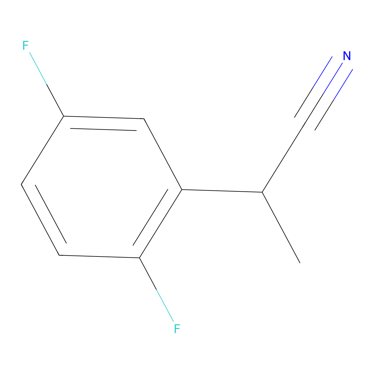 2-(2,5-Difluorophenyl)propanenitrile molecular structure, CAS 1096815-80-3