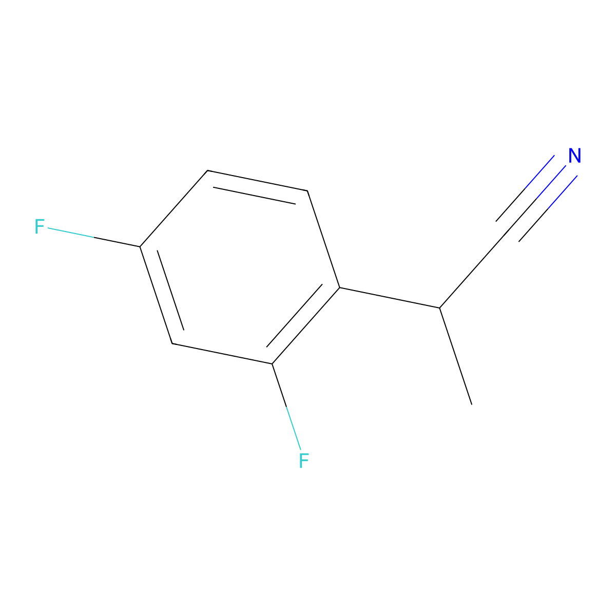2-(2,4-Difluorophenyl)propanenitrile molecular structure, CAS 1096815-82-5