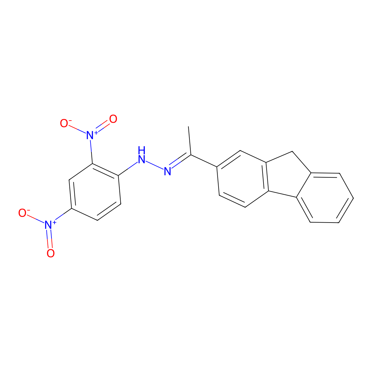 1-(9H-Fluoren-2-yl)ethanone 2-(2,4-dinitrophenyl)hydrazone molecular structure, CAS 109682-26-0