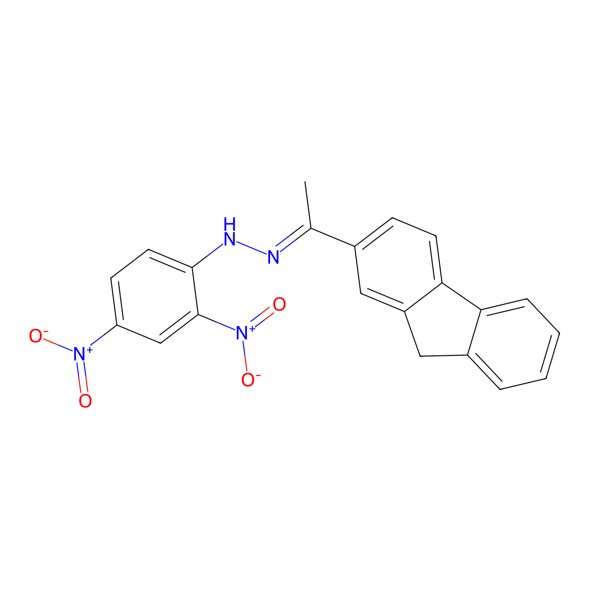 1-(9H-Fluoren-2-yl)ethanone 2-(2,4-dinitrophenyl)hydrazone molecular structure, CAS 109682-26-0