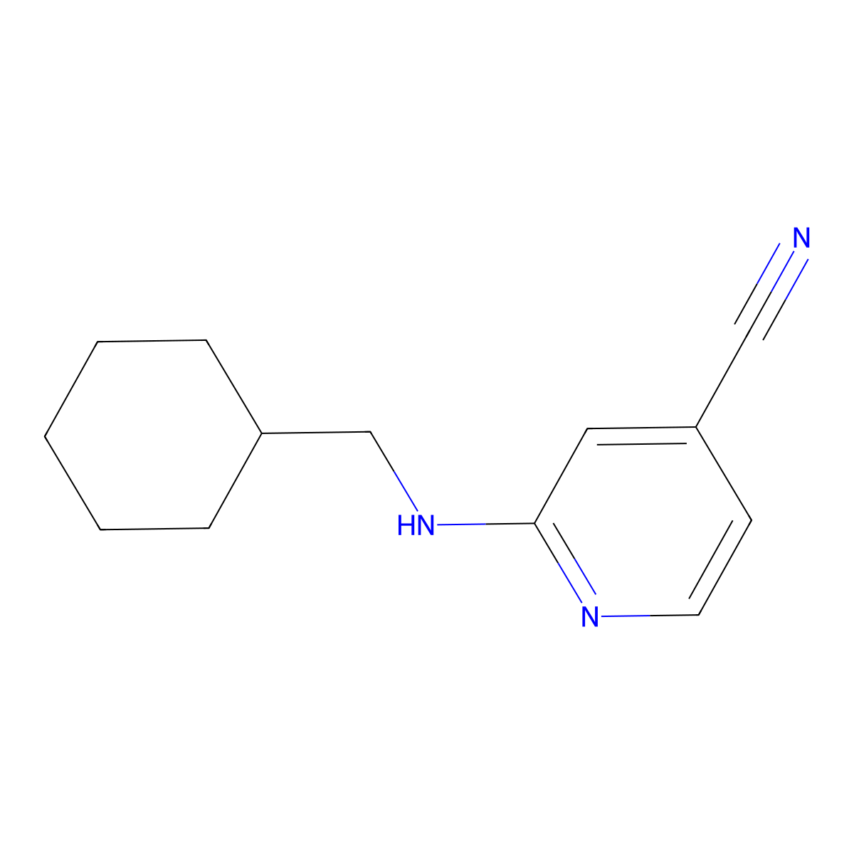 2-[(Cyclohexylmethyl)amino]isonicotinonitrile molecular structure, CAS 1096821-83-8