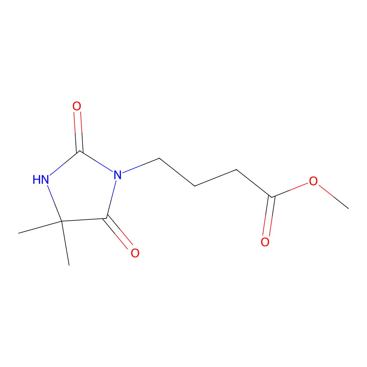 Methyl 4-(4,4-dimethyl-2,5-dioxoimidazolidin-1-yl)butanoate molecular structure, CAS 1096823-66-3