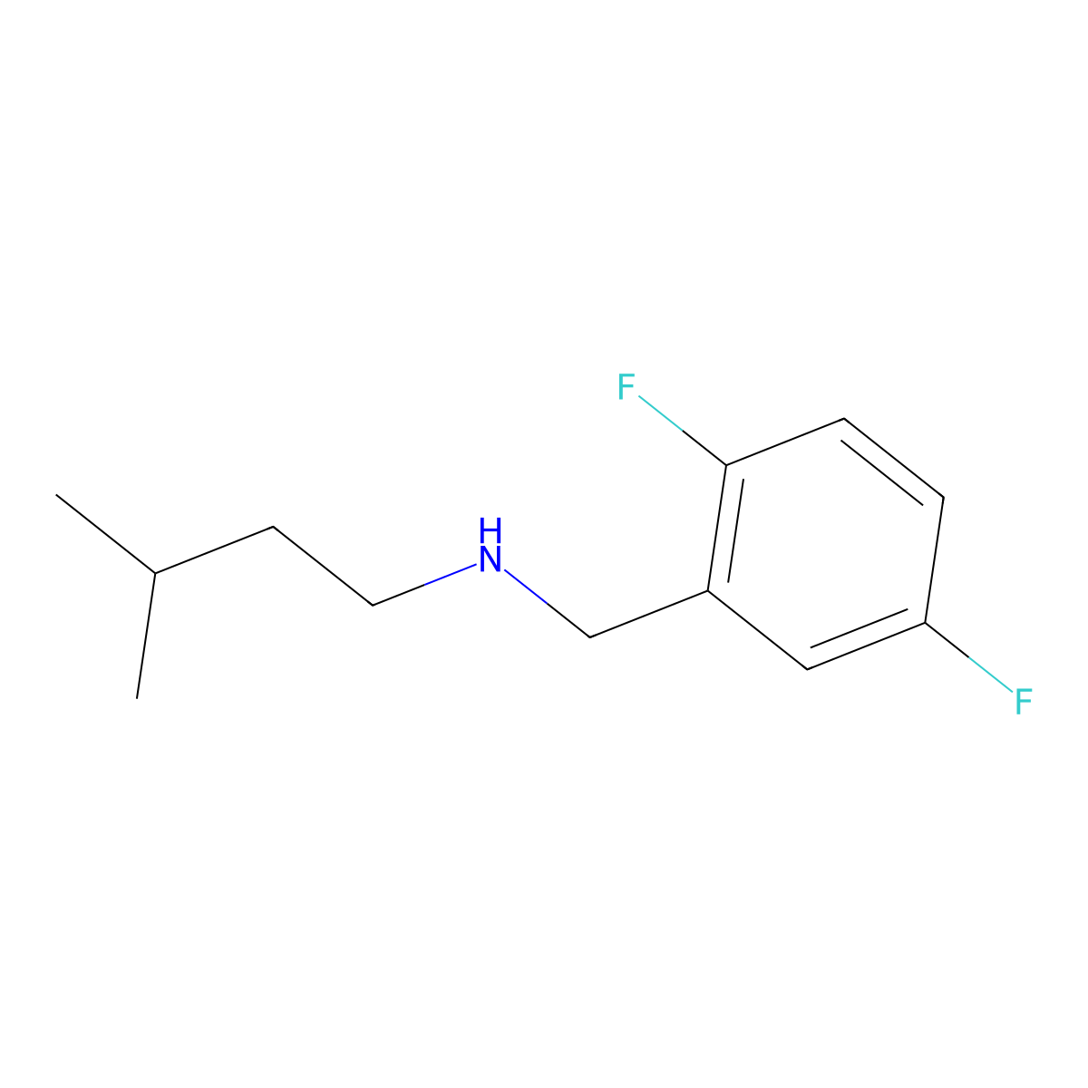 [(2,5-Difluorophenyl)methyl](3-methylbutyl)amine molecular structure, CAS 1096828-59-9