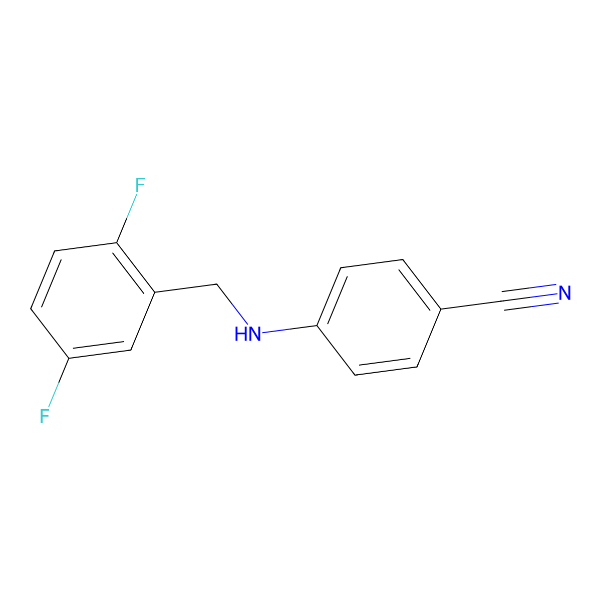4-[[(2,5-Difluorophenyl)methyl]amino]benzonitrile molecular structure, CAS 1096828-70-4