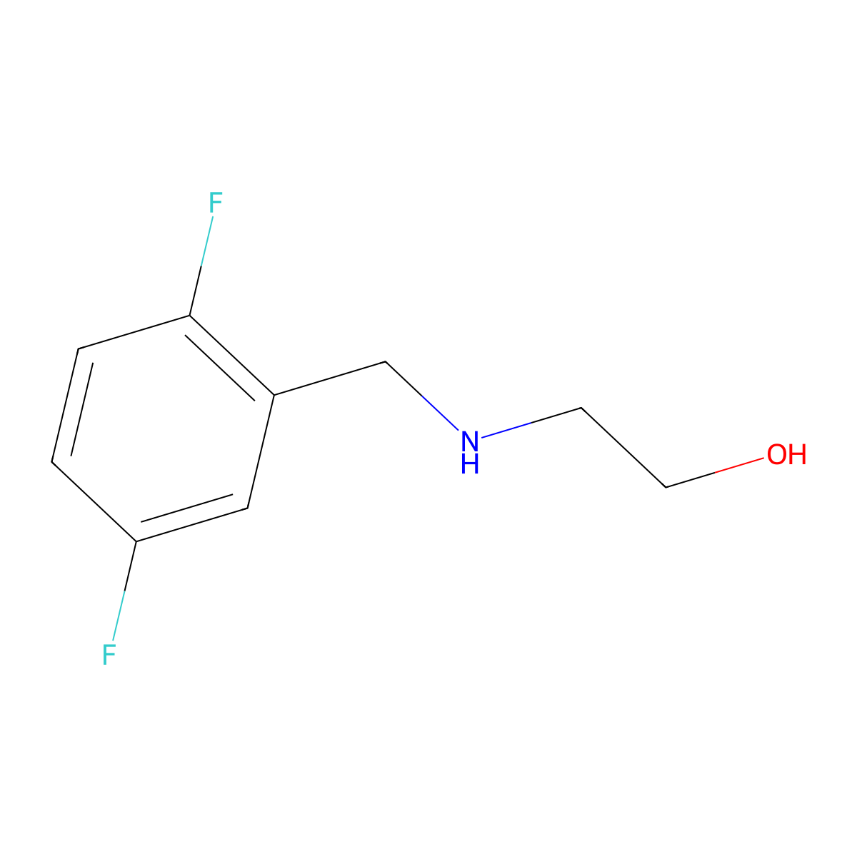 2-{[(2,5-Difluorophenyl)methyl]amino}ethan-1-ol molecular structure, CAS 1096829-09-2