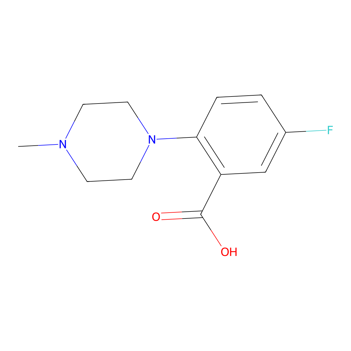 5-Fluoro-2-(4-methyl-1-piperazinyl)benzoic Acid molecular structure, CAS 1096829-46-7