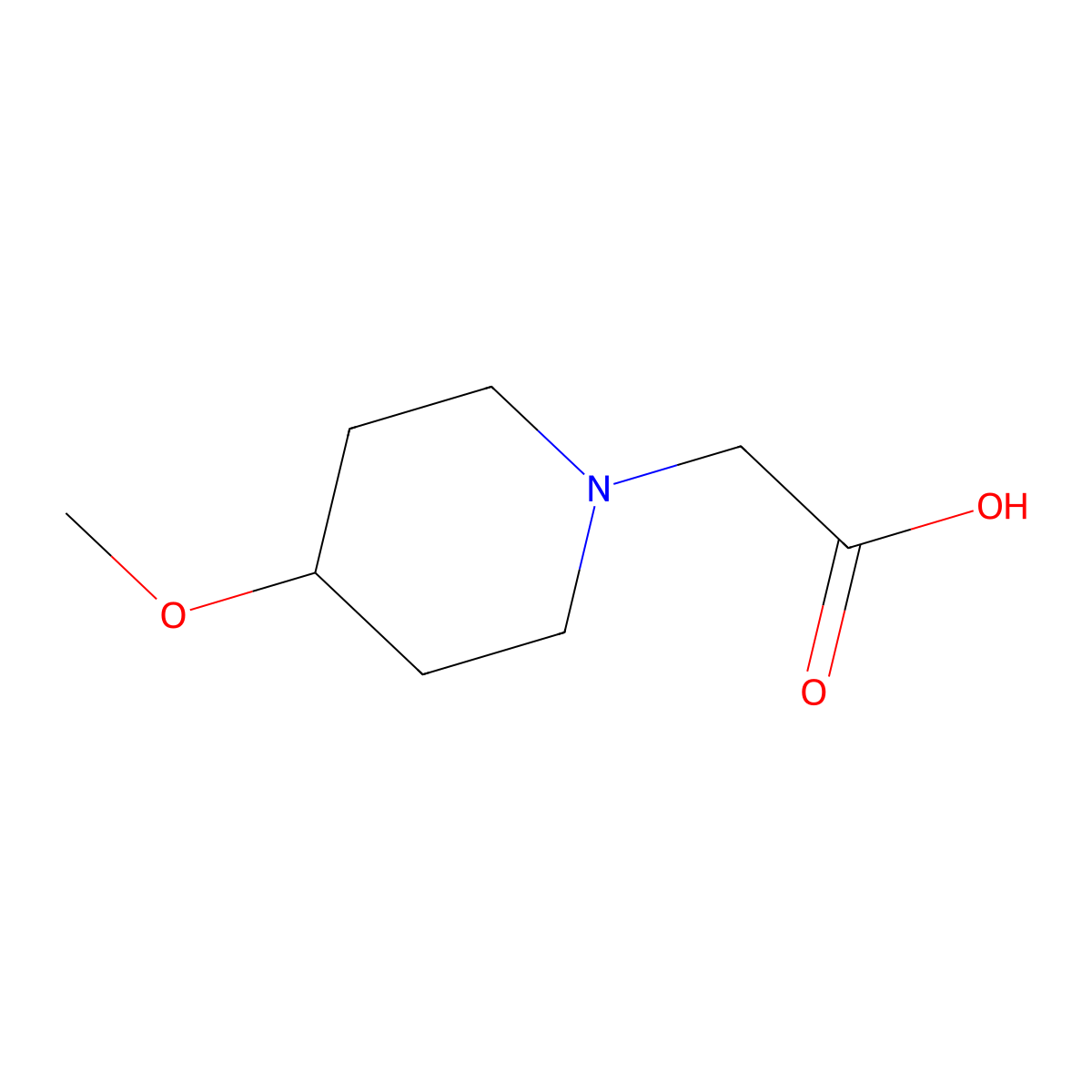 2-(4-Methoxypiperidin-1-yl)acetic acid molecular structure, CAS 1096834-55-7