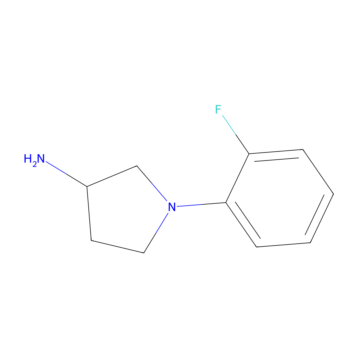 1-(2-Fluorophenyl)pyrrolidin-3-amine molecular structure, CAS 1096836-33-7