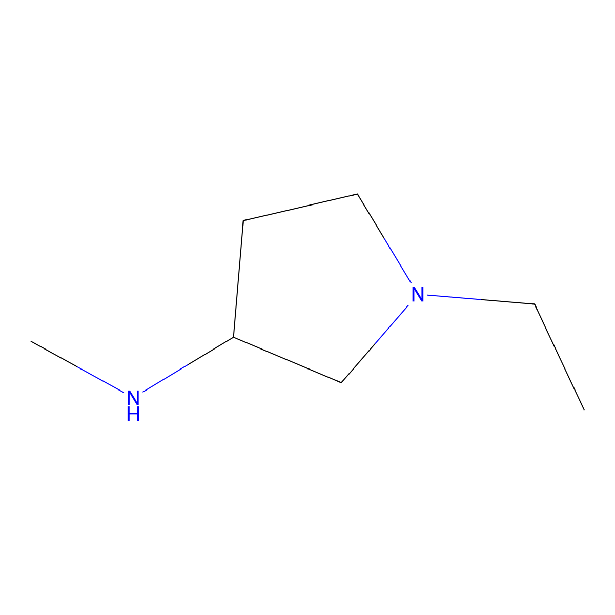 1-ethyl-N-methylpyrrolidin-3-amine molecular structure, CAS 1096836-43-9