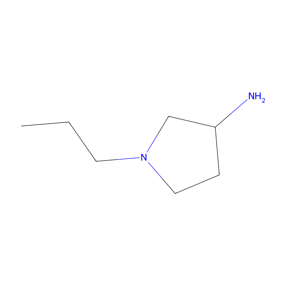 1-Propyl-3-pyrrolidinamine molecular structure, CAS 1096836-49-5