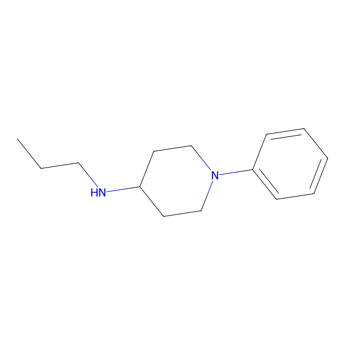 1-phenyl-N-propylpiperidin-4-amine molecular structure, CAS 1096836-52-0