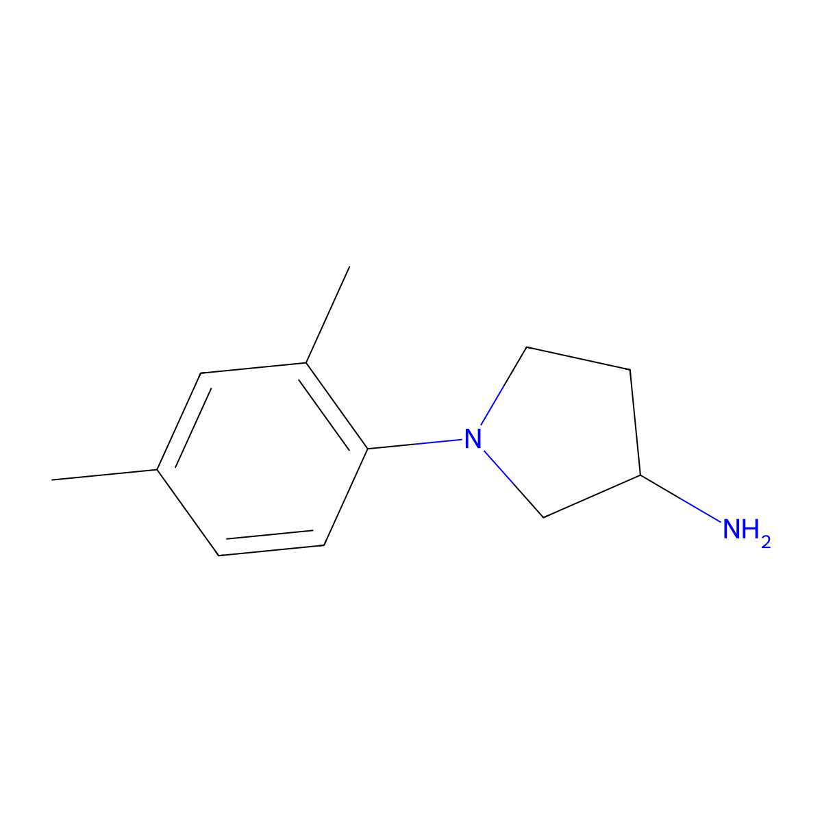 1-(2,4-Dimethylphenyl)pyrrolidin-3-amine molecular structure, CAS 1096836-54-2
