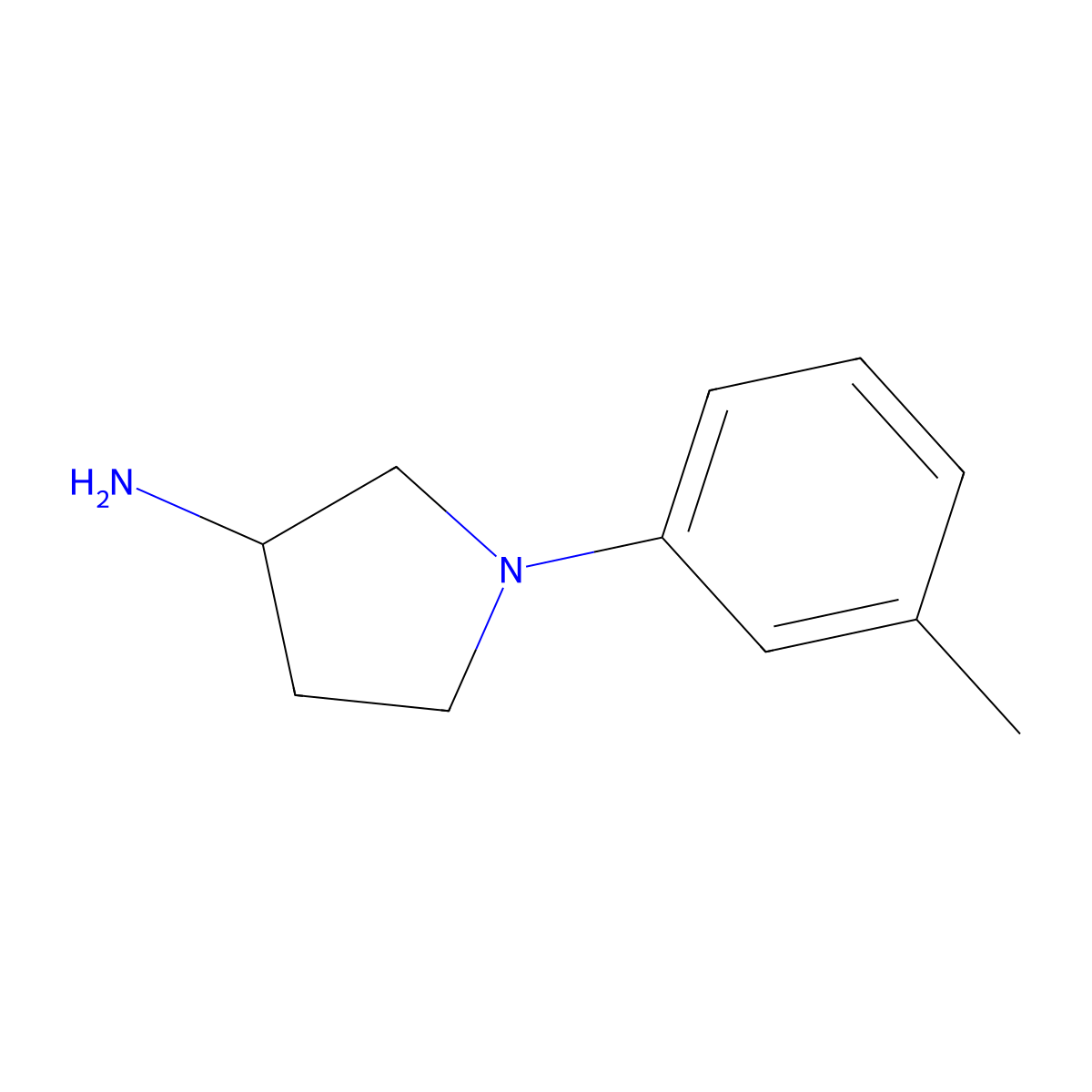 1-(3-Methylphenyl)pyrrolidin-3-amine molecular structure, CAS 1096836-72-4