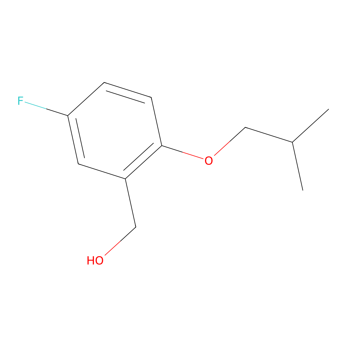 (5-Fluoro-2-isobutoxyphenyl)methanol molecular structure, CAS 1096837-47-6