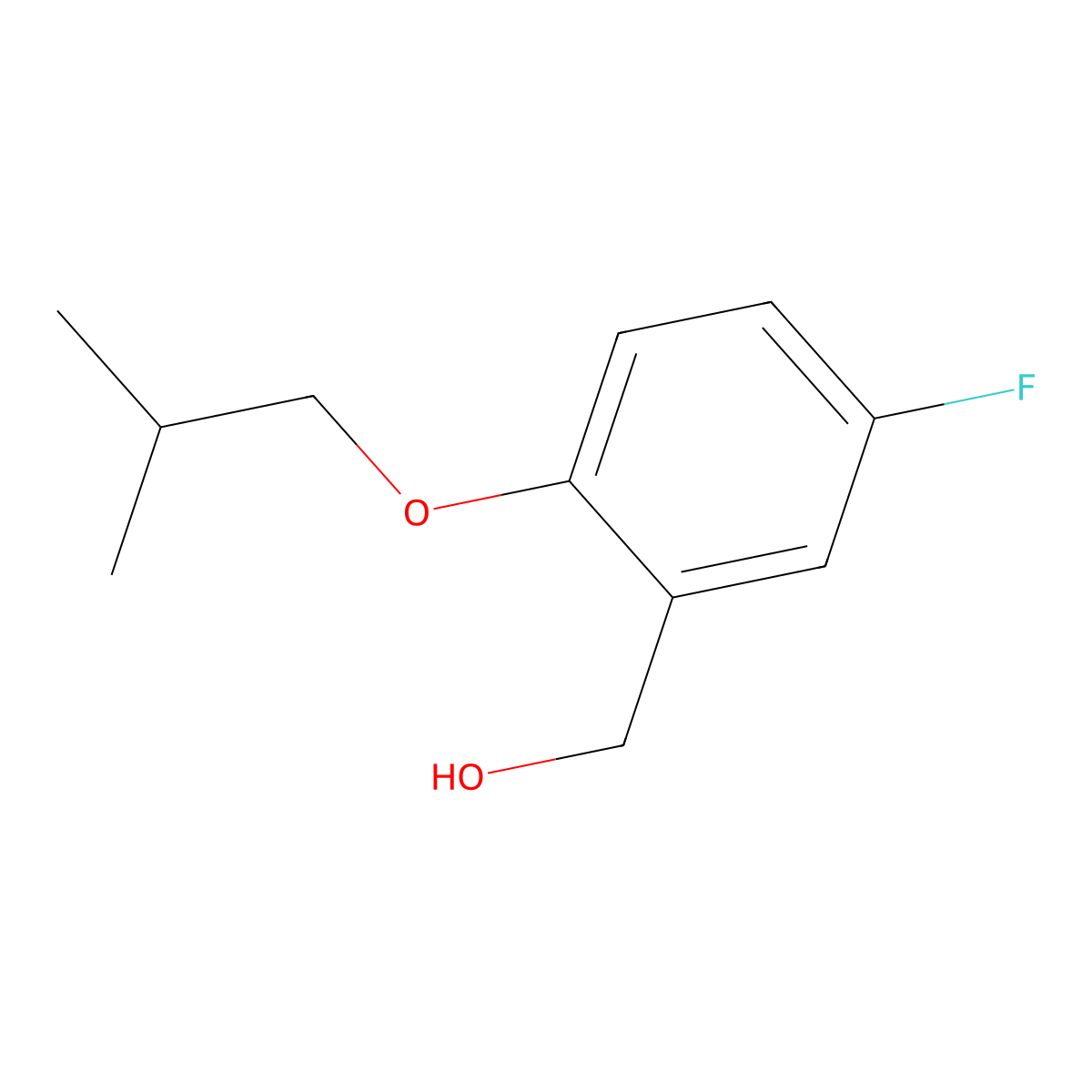 (5-Fluoro-2-isobutoxyphenyl)methanol molecular structure, CAS 1096837-47-6