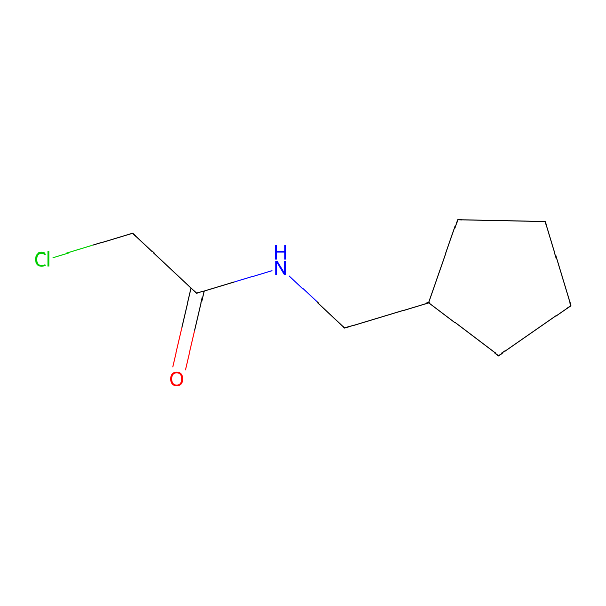 2-chloro-N-(cyclopentylmethyl)acetamide molecular structure, CAS 1096841-92-7
