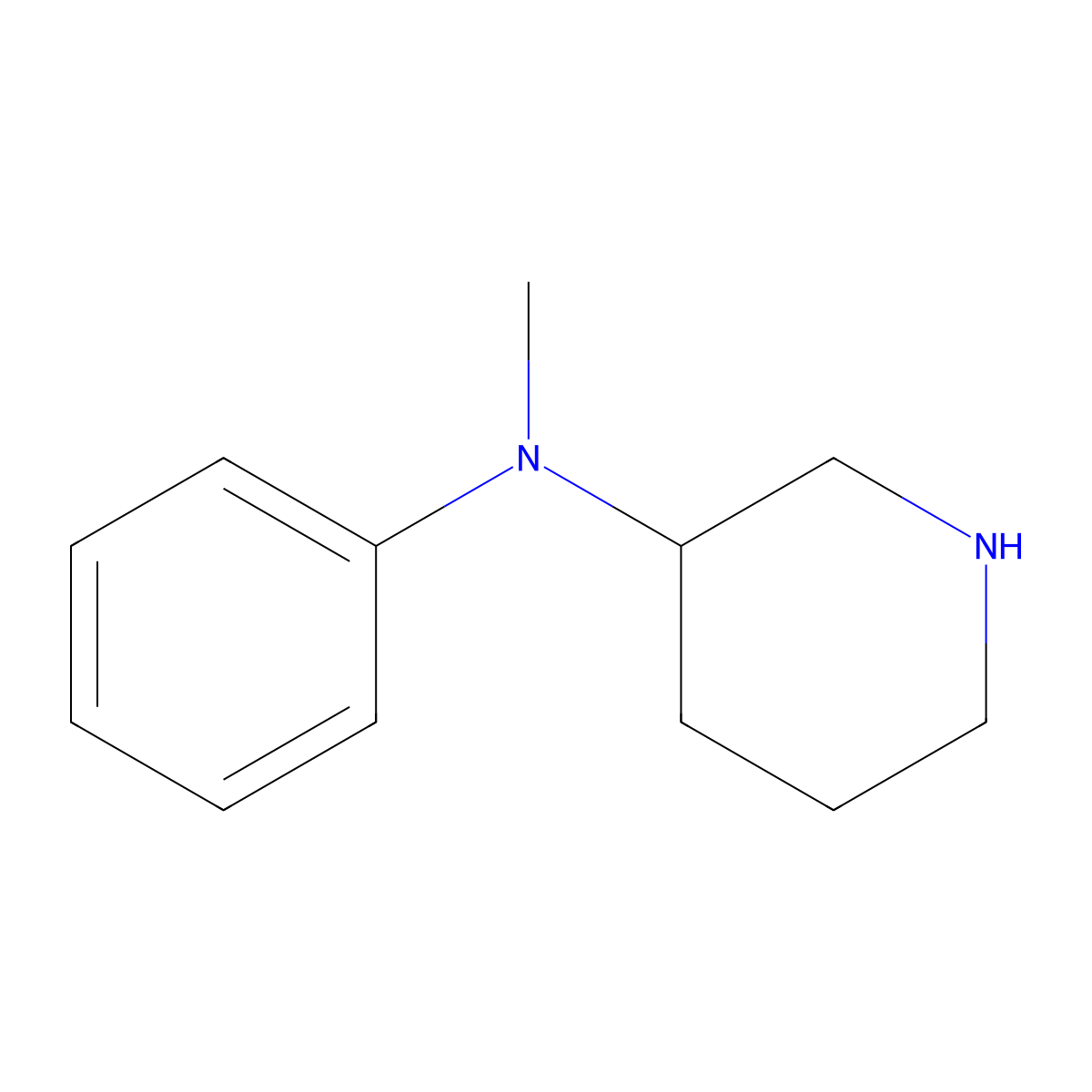 N-methyl-N-phenylpiperidin-3-amine molecular structure, CAS 1096842-39-5