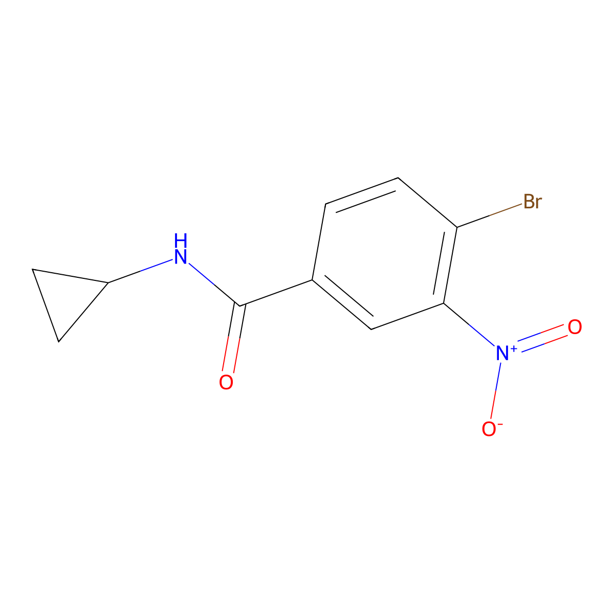 N-Cyclopropyl 4-bromo-3-nitrobenzamide molecular structure, CAS 1096842-91-9