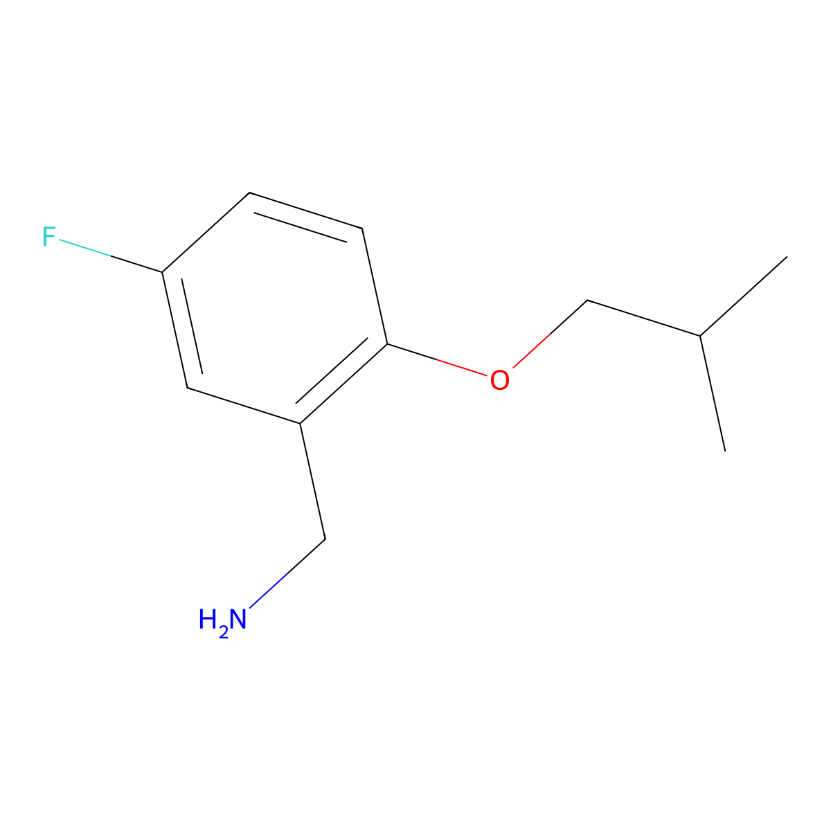 5-Fluoro-2-isobutoxybenzylamine molecular structure, CAS 1096844-31-3