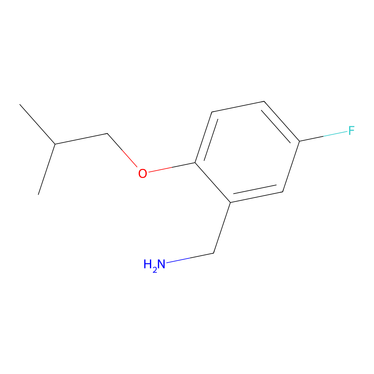 5-Fluoro-2-isobutoxybenzylamine molecular structure, CAS 1096844-31-3