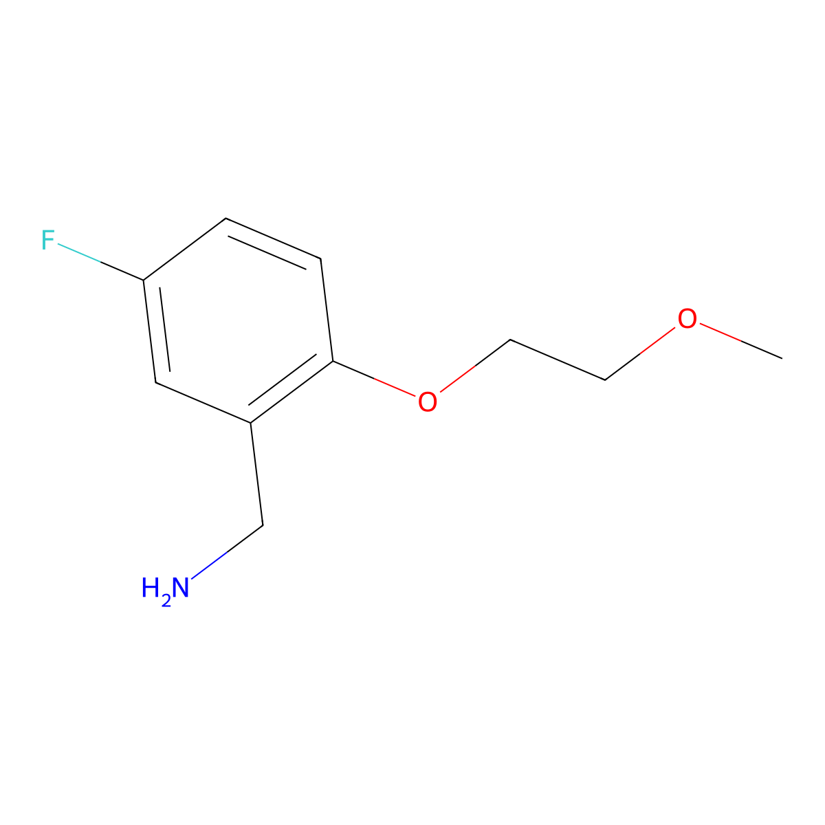 5-Fluoro-2-(2-methoxy-ethoxy)-benzylamine molecular structure, CAS 1096844-52-8