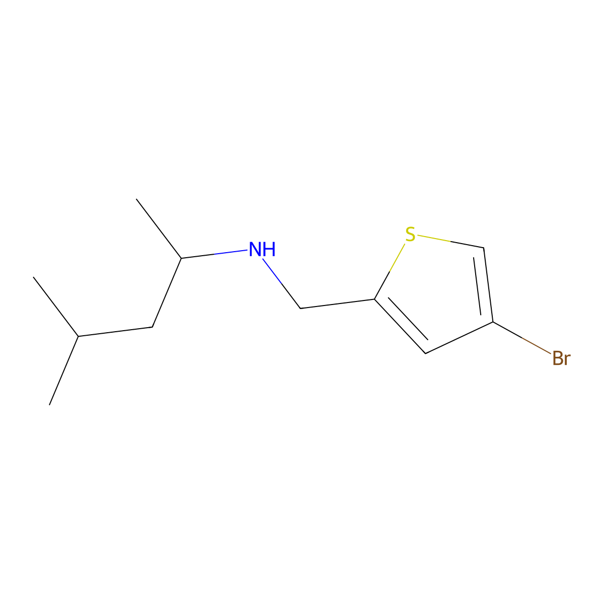 [(4-Bromothiophen-2-yl)methyl](4-methylpentan-2-yl)amine molecular structure, CAS 1096848-15-5