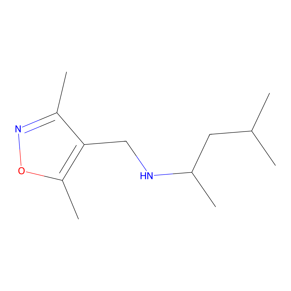 [(Dimethyl-1,2-oxazol-4-yl)methyl](4-methylpentan-2-yl)amine molecular structure, CAS 1096848-16-6