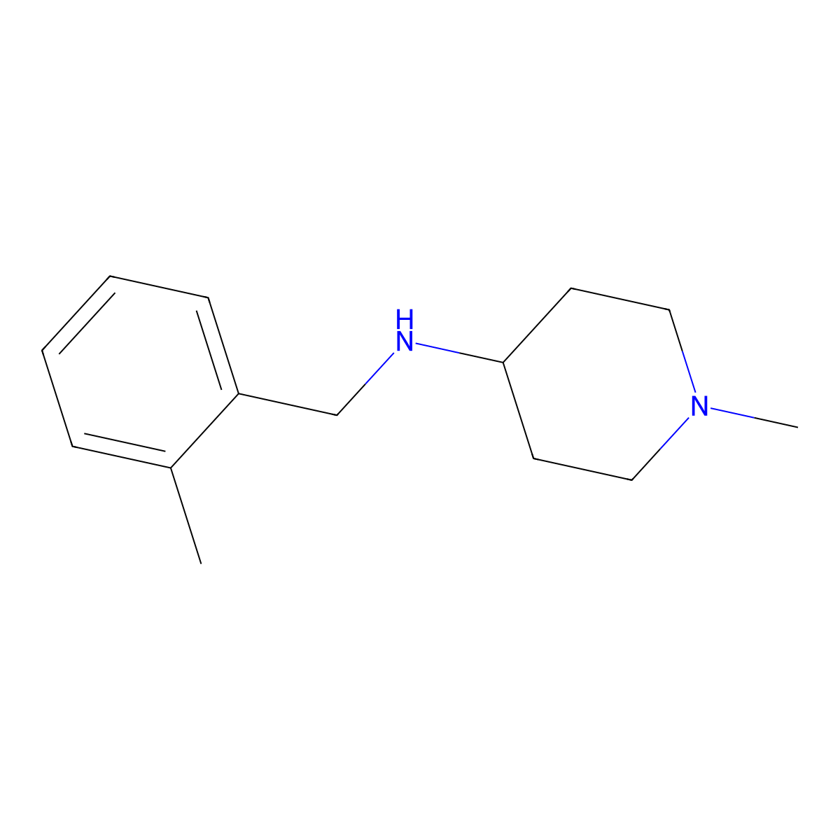 1-methyl-N-[(2-methylphenyl)methyl]piperidin-4-amine molecular structure, CAS 1096850-03-1