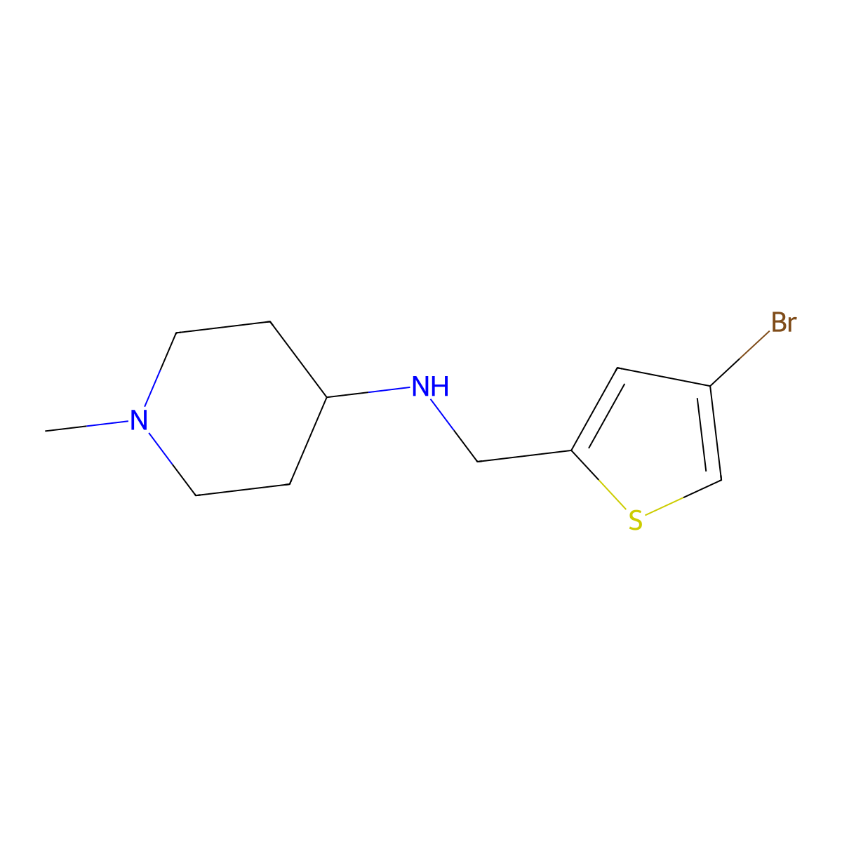 N-[(4-bromothiophen-2-yl)methyl]-1-methylpiperidin-4-amine molecular structure, CAS 1096850-13-3