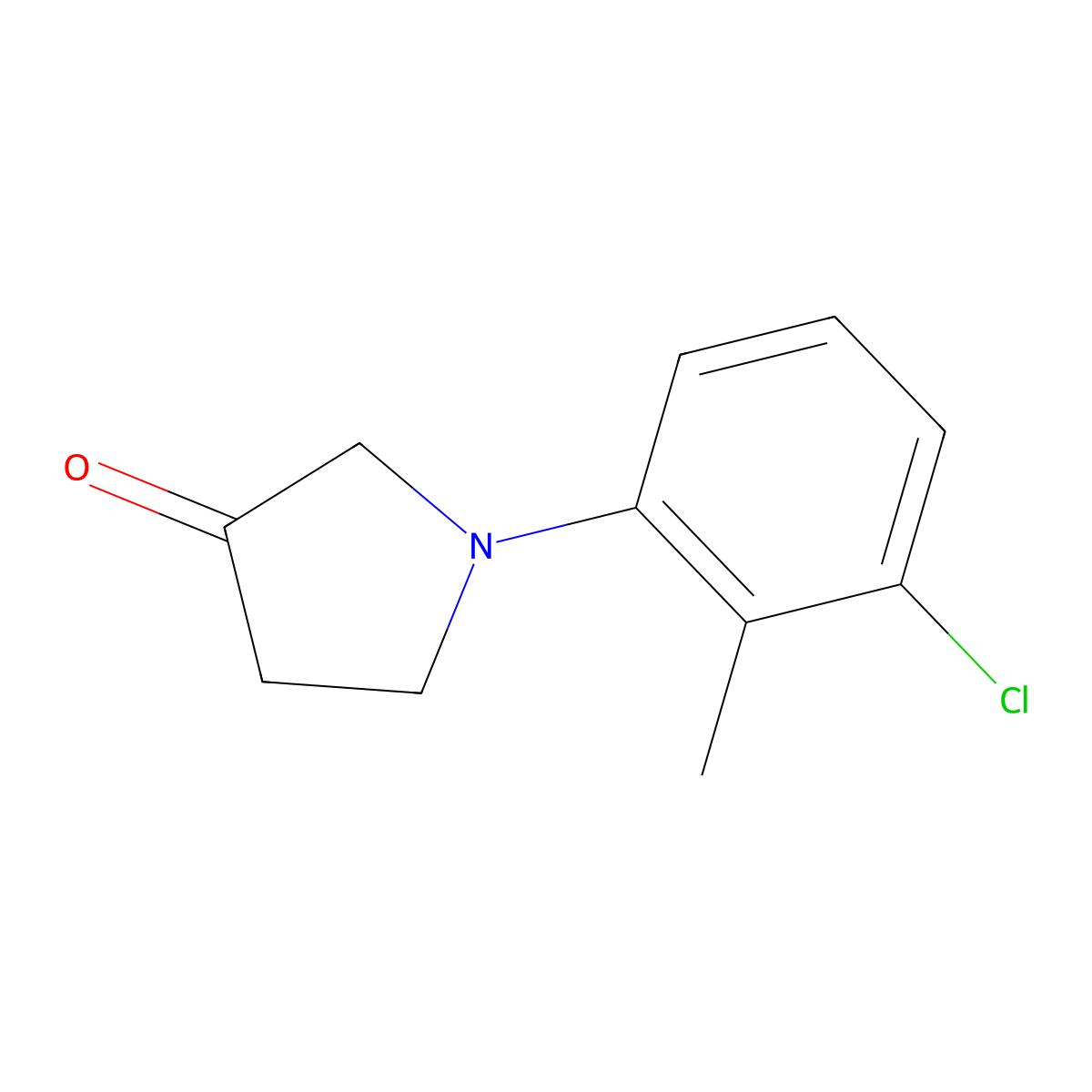 1-(3-Chloro-2-methylphenyl)pyrrolidin-3-one molecular structure, CAS 1096851-20-5