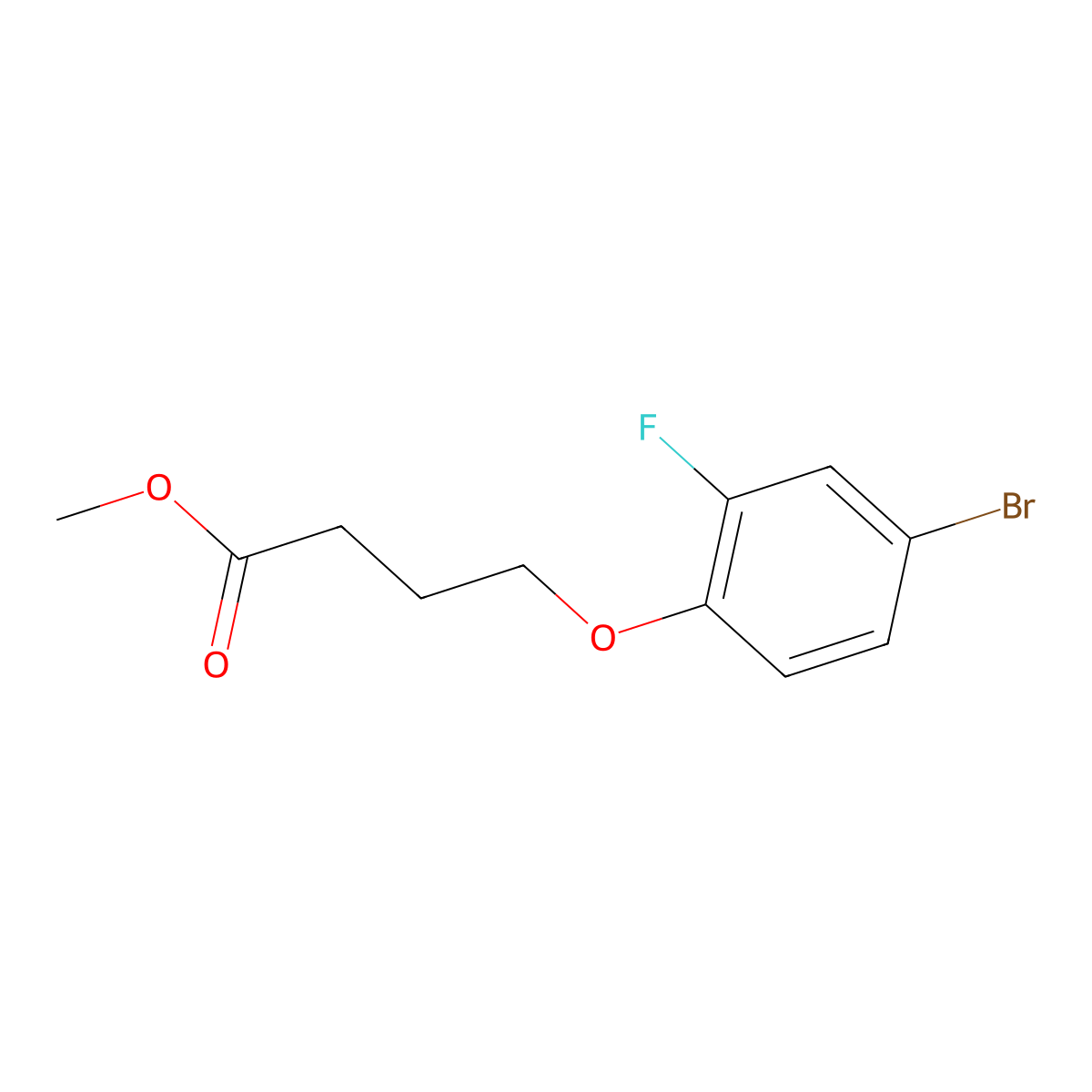 Methyl 4-(4-bromo-2-fluorophenoxy)butanoate molecular structure, CAS 1096852-55-9