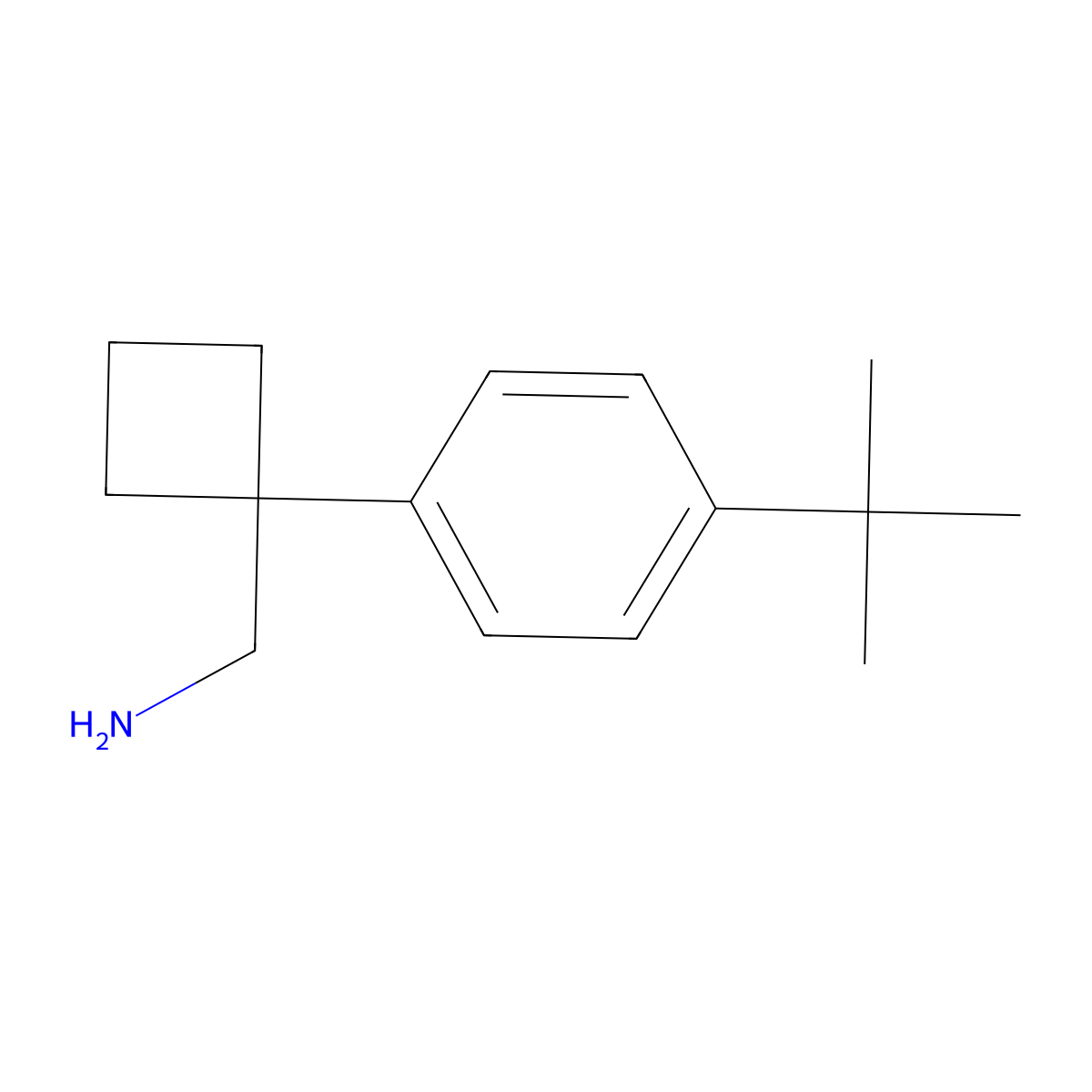 1-[4-(tert-Butyl)phenyl]cyclobutanemethanamine molecular structure, CAS 1096853-40-5
