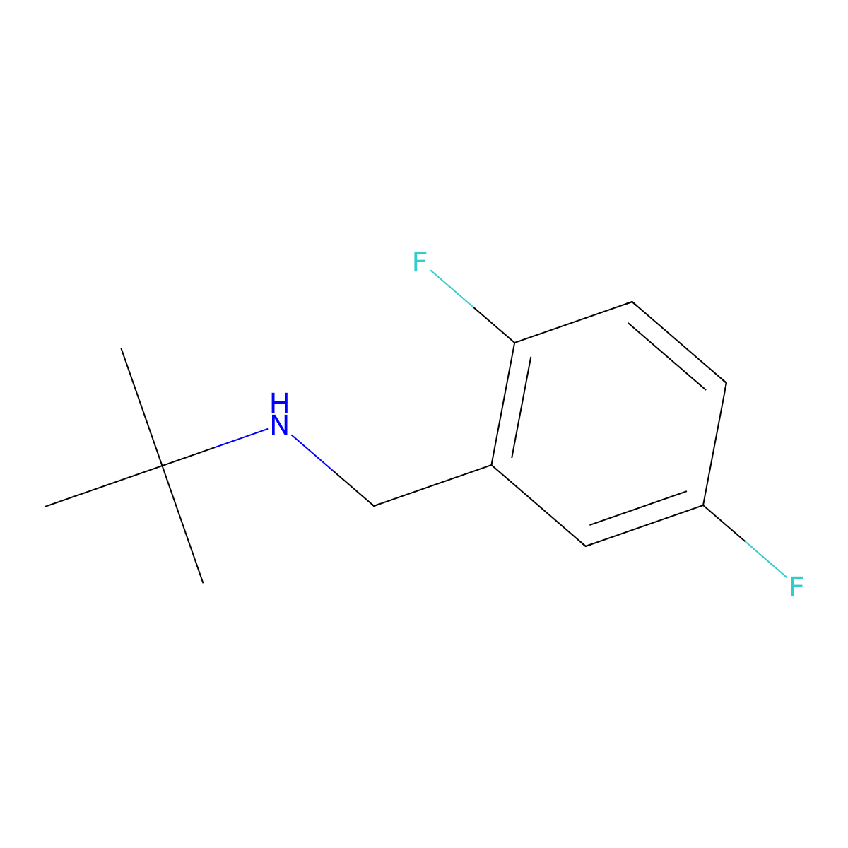 Tert-butyl[(2,5-difluorophenyl)methyl]amine molecular structure, CAS 1096856-09-5