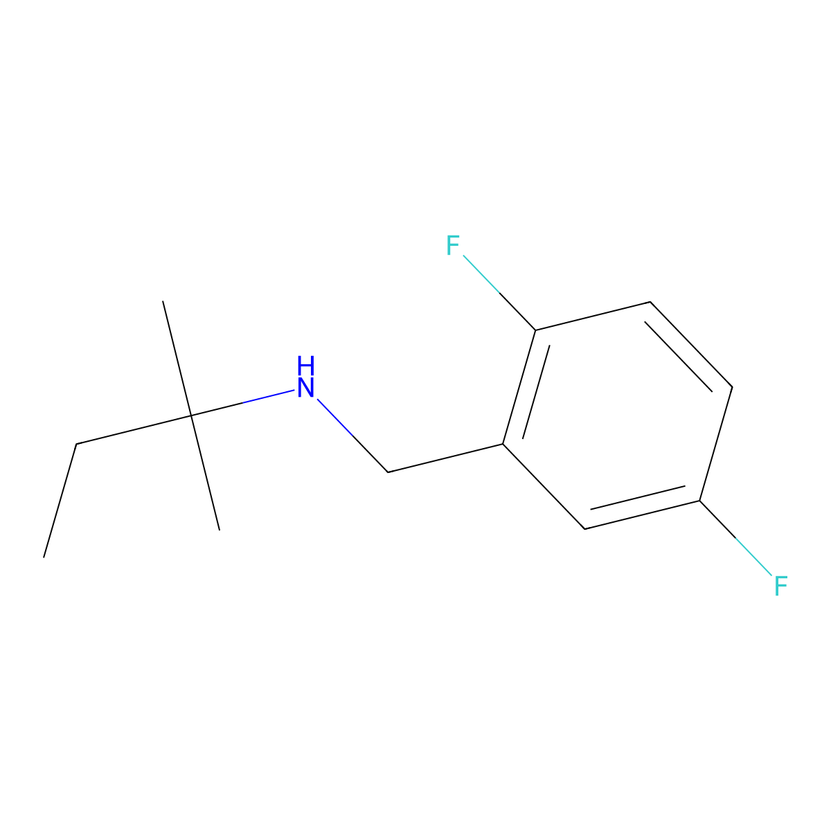 [(2,5-Difluorophenyl)methyl](2-methylbutan-2-yl)amine molecular structure, CAS 1096856-12-0