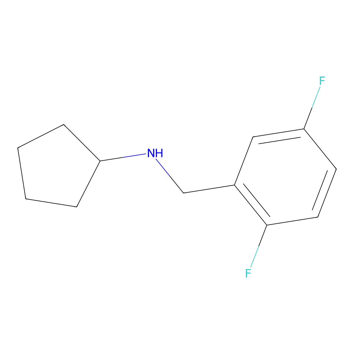 N-((2,5-difluorophenyl)methyl)cyclopentanamine molecular structure, CAS 1096856-13-1