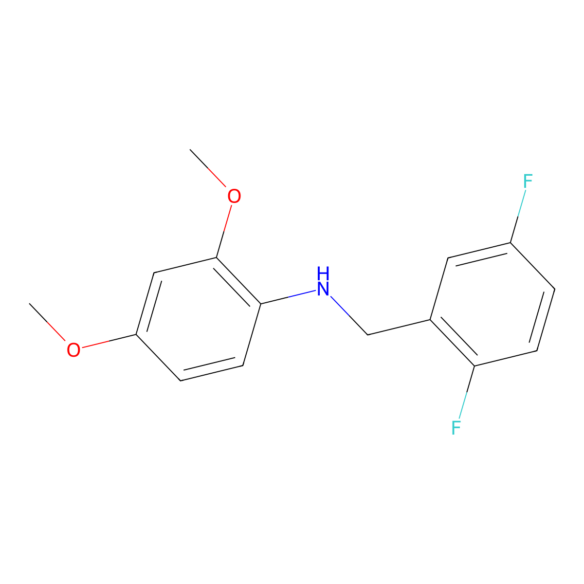 N-[(2,5-difluorophenyl)methyl]-2,4-dimethoxyaniline molecular structure, CAS 1096856-20-0