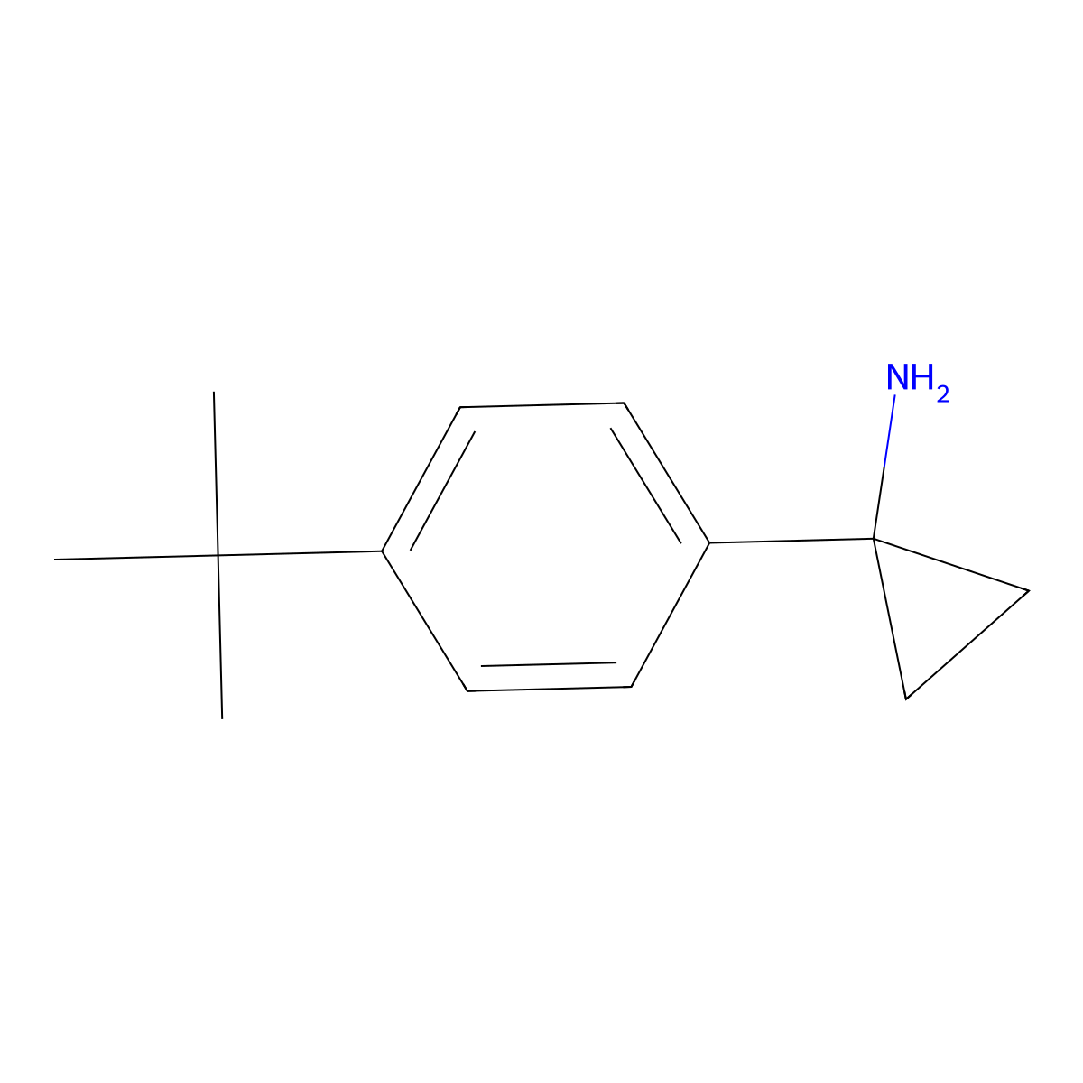 1-(4-Tert-butylphenyl)cyclopropan-1-amine molecular structure, CAS 1096856-98-2