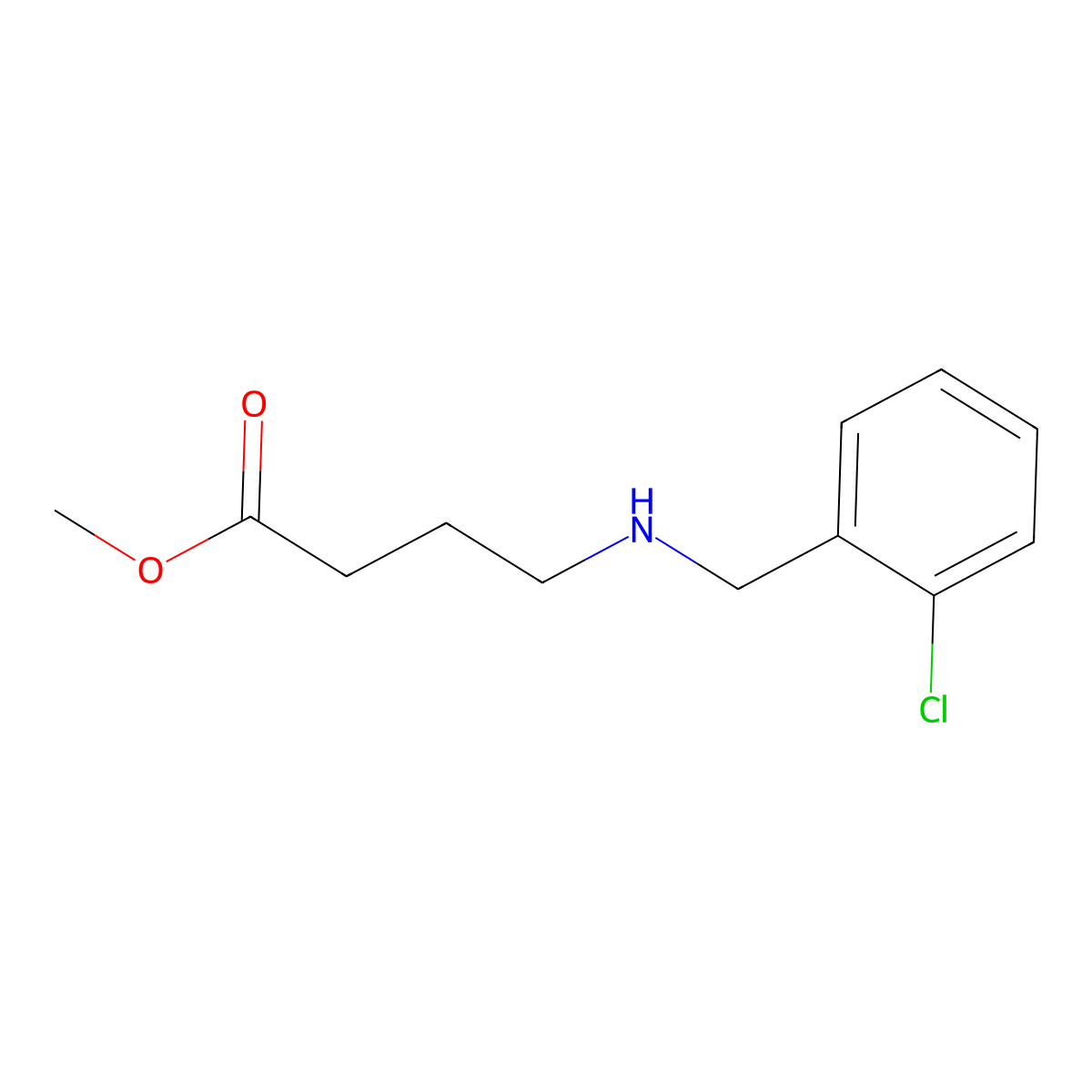 Methyl 4-{[(2-chlorophenyl)methyl]amino}butanoate molecular structure, CAS 1096859-39-0